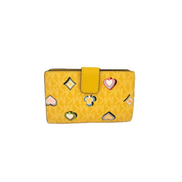 Michael Kors Jet Set Travel Medium Bifold Zip Coin Wallet Las Vegas Honey - Picture 3 of 7